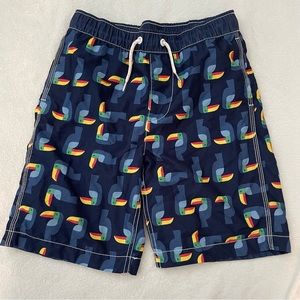 Boys Gap swim trunks toucan print blue M Husky